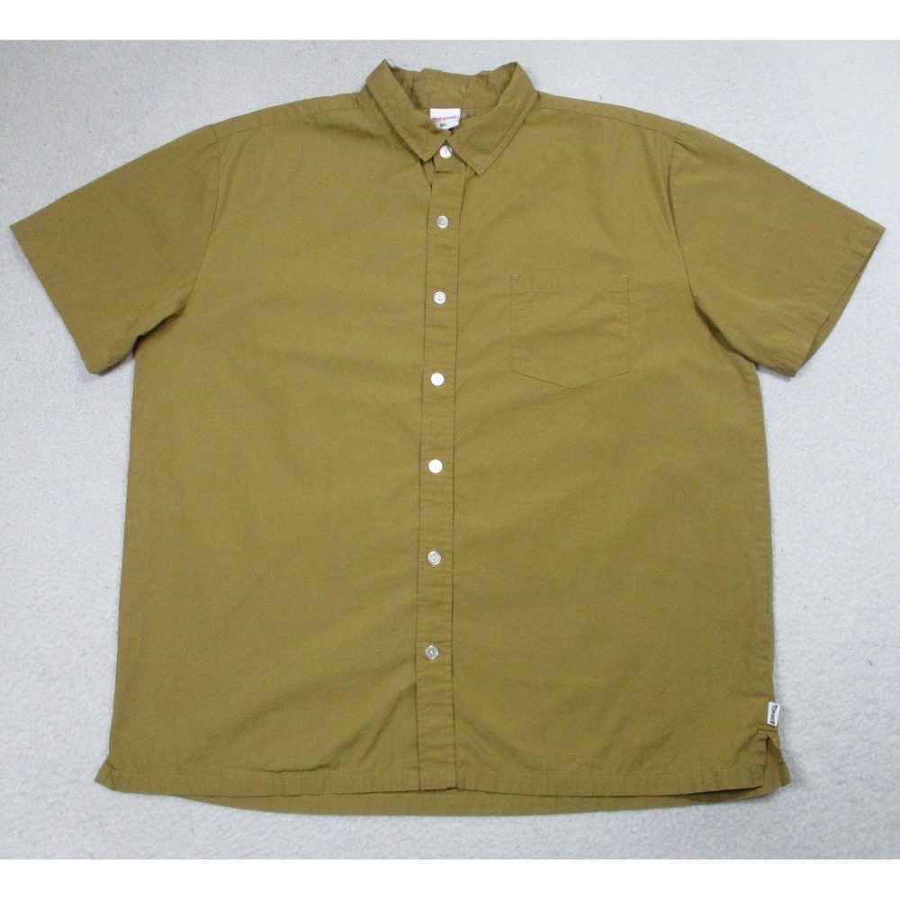 Birdwell Beach Britches Shirt Mens XL Brown Short Sleeve Button Up Cotton Casual